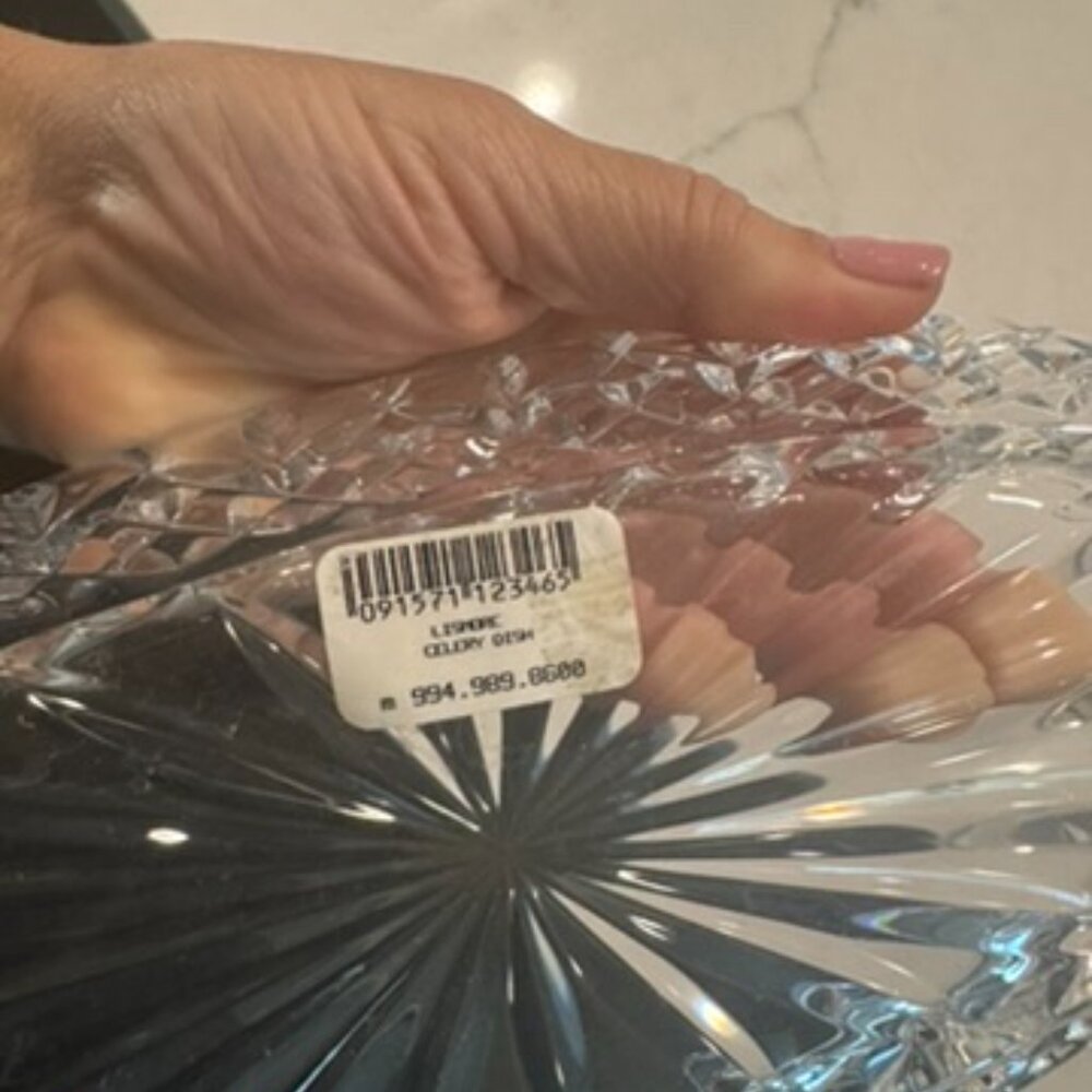 WATERFORD Lismore Celery Dish Crystal 10.75" in BOX - Picture 2 of 6